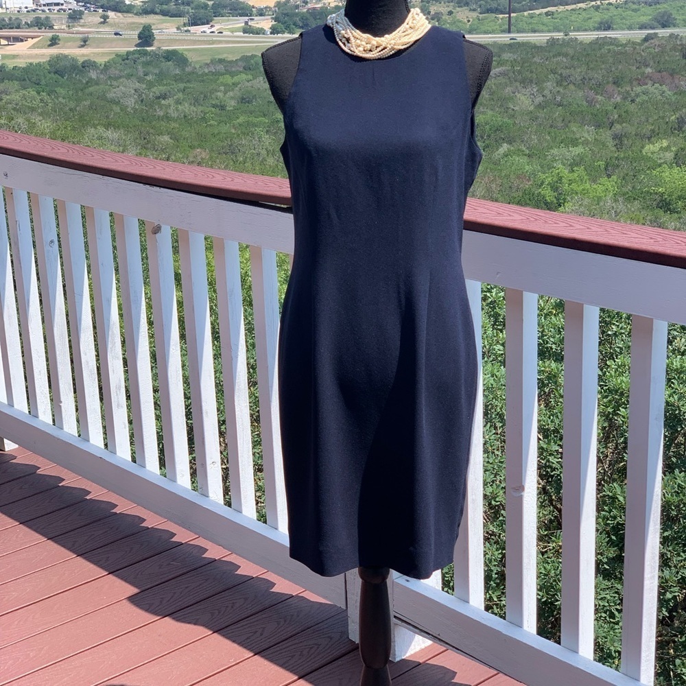 Liz Claiborne Petite  Navy Blue Sheath Dress‎
